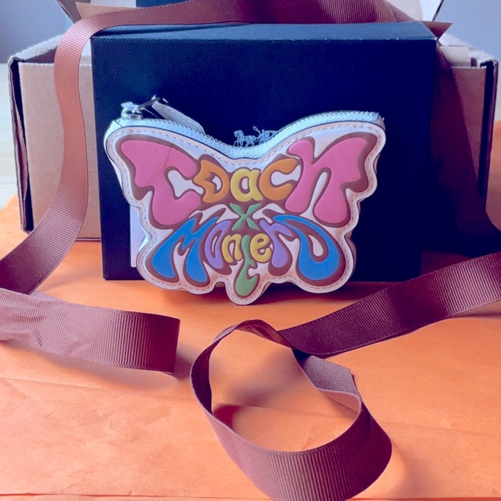 🦋 COACH X LIL NAS BUTTERFLY COIN CASE 🦋 NWT 🦋